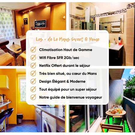 Le Mans City Sweet & Home - Climatise - Netflix - Wifi Fibre - Parking - Proche Circuit Des 24H & Centre-Ville - Accordhebergementconciergerie Zewnętrze zdjęcie